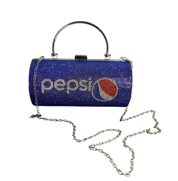 Pepsi Blue Rhinestone Clutch Bag - Picture 2 of 11